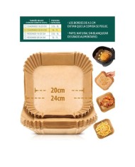 PACK 20 BASES PAPEL PARA AIRFRYER 24X24CM ALGON