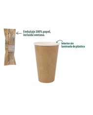 SET 10 VASOS CARTON KRAFT 330CC ALGON