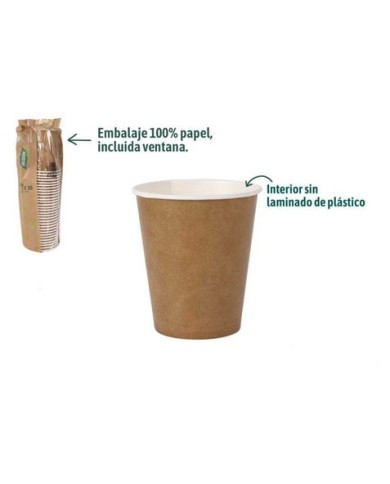 SET 30 VASOS CARTON KRAFT 250CC ALGON