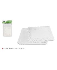 SET 4 BANDEJAS RECTANGULARES CON BLONDA 14X21CM ALGON