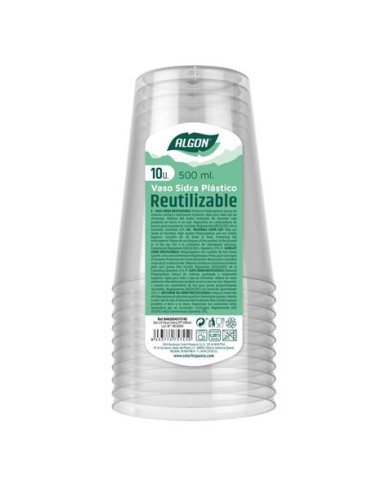 SET 15 VASOS REUTILIZABLES PLASTICO 500ML ALGON