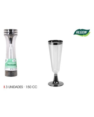 SET 3 COPAS CAVA 3 PIEZAS 150CC ALGON
