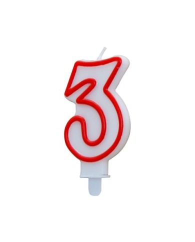 VELA BLANCA Y ROJA NUMERO 3 ALGON