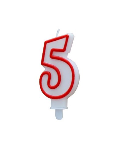 VELA BLANCA Y ROJA NUMERO 5 ALGON