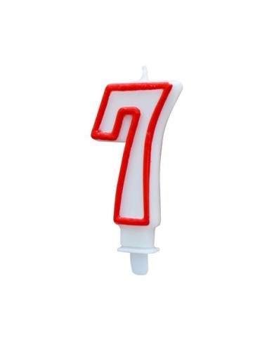 VELA BLANCA Y ROJA NUMERO 7 ALGON