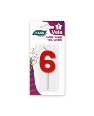 VELA ROJA NUMERO 6 ALGON