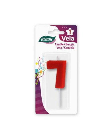 VELA ROJA NUMERO 7 ALGON