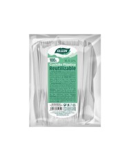 PACK 100 CUCHILLOS PLASTICOS REUTILIZABLES BLANCAS ALGON