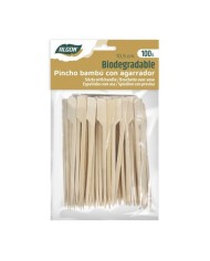 PACK 100 PINCHOS BAMBU CON AGARRADOR 10.5CM