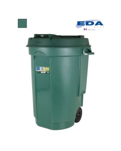 CUBO PAPELERA CON RUEDAS 110 LITROS VERDE EDA