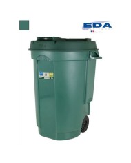 CUBO PAPELERA CON RUEDAS 110 LITROS VERDE EDA