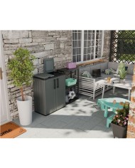 ARMARIO BAJO CON DOBLE TAPA PARA RECICLAJE 680X370X840MM ARTPLAST