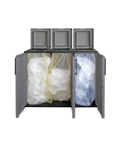 ARMARIO PARA RECICLAJE 3 COMPARTIMIENTOS 1020X370X840MM ARTPLAST