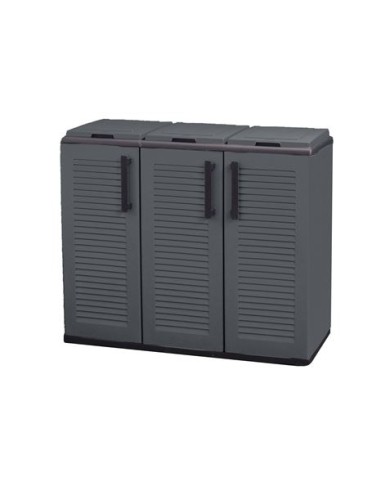ARMARIO PARA RECICLAJE 3 COMPARTIMIENTOS 1020X370X840MM ARTPLAST