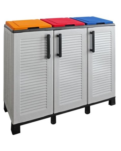 ARMARIO PARA RECICLAJE 3 COMPARTIMIENTOS 1020X370X840MM ARTPLAST