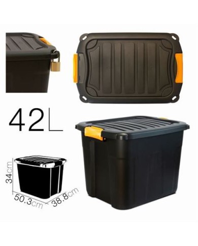 CAJA DE ALMACENAJE 50.3X38.8X34CM NEGRA PARABOX