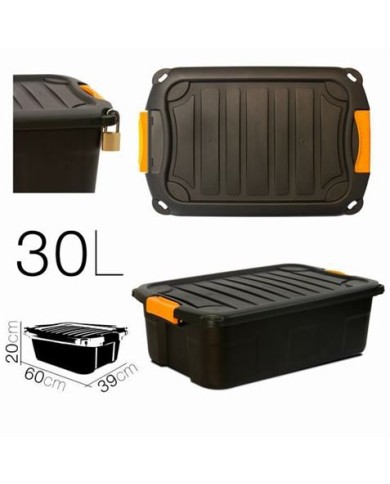 CAJA DE ALMACENAJE 60X39X20CM NEGRA PARABOX