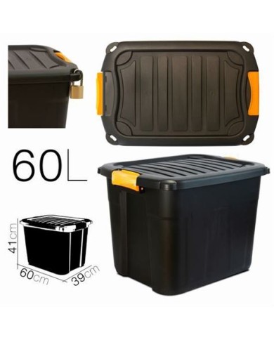 CAJA DE ALMACENAJE 60X39X41CM NEGRA PARABOX