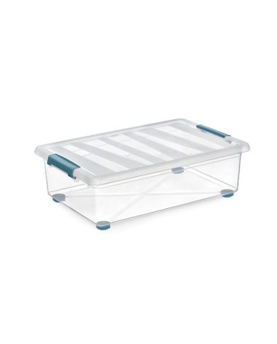 CAJA KATLA TRANSPARENTE 28 LITROS CON RUEDAS Y ASAS ERGONOMICAS 59X39X18.5M