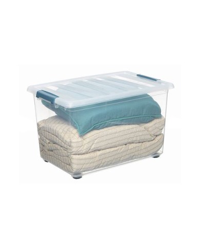 CAJA KATLA TRANSPARENTE 57L CON RUEDAS Y ASAS ERGONOMICAS 59X39X36.5CM