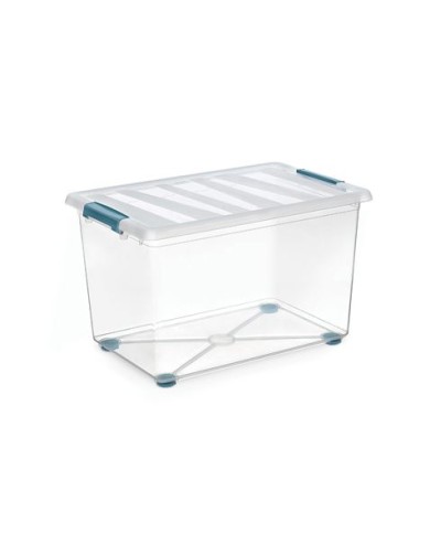 CAJA KATLA TRANSPARENTE 57L CON RUEDAS Y ASAS ERGONOMICAS 59X39X36.5CM