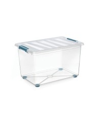 CAJA KATLA TRANSPARENTE 57L CON RUEDAS Y ASAS ERGONOMICAS 59X39X36.5CM