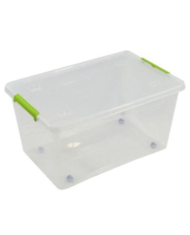 CAJA ORGANIZADORA CON TAPA, RUEDAS Y CIERRES 585X390X300MM ARTPLAST