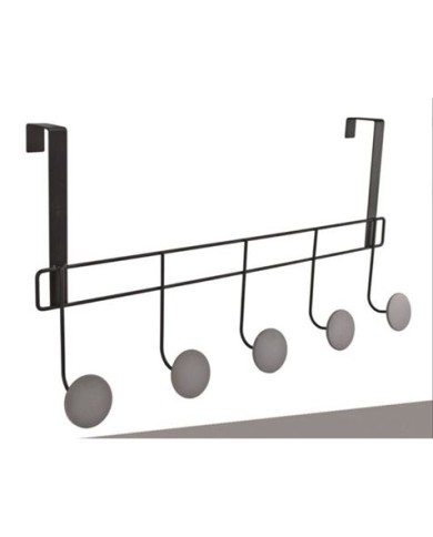 PERCHERO NEGRO 5 POMOS PARA PUERTA