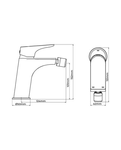 GRIFO MONOMANDO BIDET MODELO CASCAIS