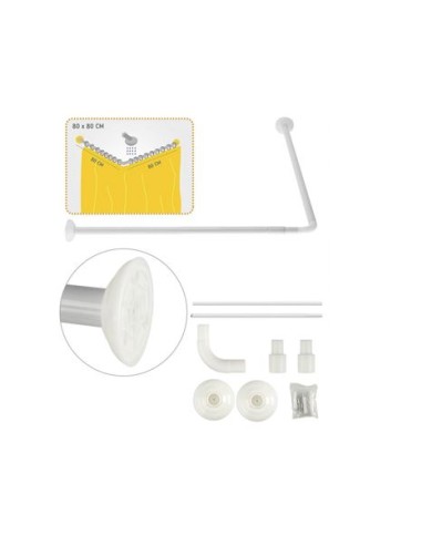 BARRA ESQUINERA DUCHA ALUMINIO 25MM HBS