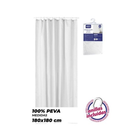 CORTINA DE BAÑO 180X180 BLANCA HBS