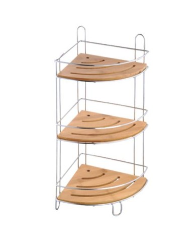 ESTANTERIA ESQUINA BAÑO BAMBU 19.5X19.5CM HBS