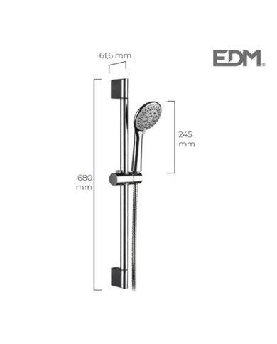 BARRA BAÑO CON FLEXO Y MANDO DE DUCHA EDM