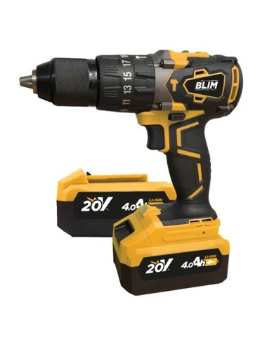 TALADRO PERCUTOR S/CARBONES 20V | 2 BATERIAS 4AH BLIM