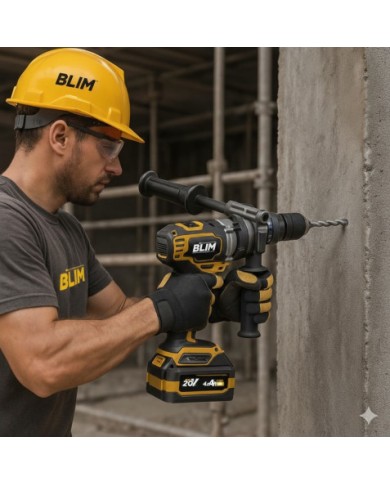 TALADRO PERCUTOR SERIE PRO 140Nm S/CARBONES 20V | BATERIA 4AH BLIM
