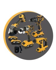 PACK 20V TALADRO + LLAVE DE IMPACTO + RADIAL + MARTILLO 2X 4AH BLIM