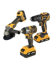 PACK 20V TALADRO + LLAVE IMPACTO + RADIAL S/CARBONES | 2 BATERIAS 4AH BLIM