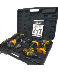 PACK 20V TALADRO + LLAVE IMPACTO + RADIAL S/CARBONES | 2 BATERIAS 4AH BLIM