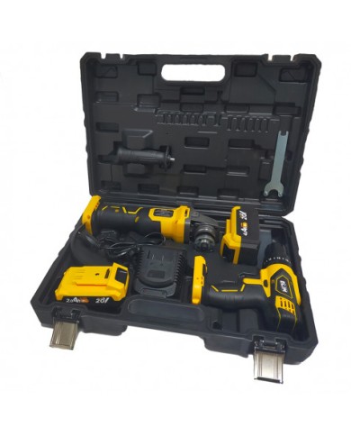 PACK 20V TALADRO PERCUTOR + RADIAL 115/125MM | BATERIAS 2AH Y 4AH BLIM