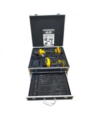 PACK 20V TALADRO PERCUTOR+RADIAL S/CARBONES | 2 X 4AH | CAJA ALUMINIO BLIM