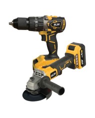 PACK 20V TALADRO PERCUTOR+RADIAL S/CARBONES | 2 X 4AH | CAJA ALUMINIO BLIM