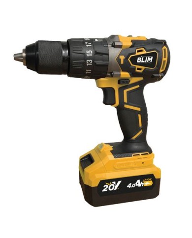 PACK 20V TALADRO PERCUTOR+RADIAL S/CARBONES | 2 X 4AH | CAJA ALUMINIO BLIM