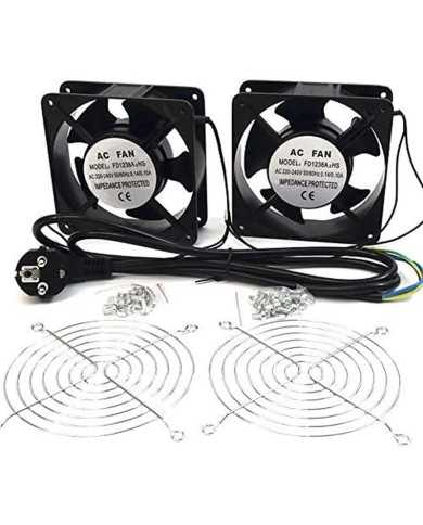 VENTILADOR DOBLE 12 CM POWERGREEN ARMARIO RACK