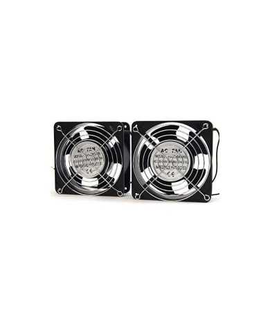 VENTILADOR DOBLE 12 CM POWERGREEN ARMARIO RACK