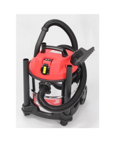 ASPIRADORA INOX POLVO-LÍQUIDOS 20 L. 1.200 W. MADER