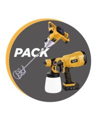 PACK MEZCLADOR ELECTRICO 1500W + PISTOLA PINTAR 20V 2AH BLIM