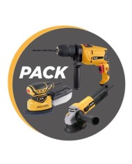 PACK TALADRO 500W + RADIAL 115-125MM 800W + LIJADORA 180W BLIM