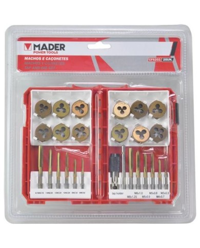 JUEGO MACHOS Y COJINETES 25PCS MADER