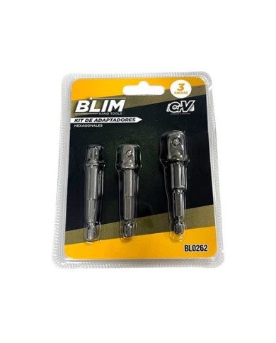 KIT 3 ADAPTADORES 1/4 HEXAGONAL A 1/4-3/8-1/2 BLIM