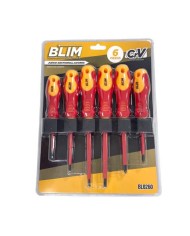 JUEGO 6 PIEZAS DESTORNILLADORES 1.000V CON SOPORTE BLIM
